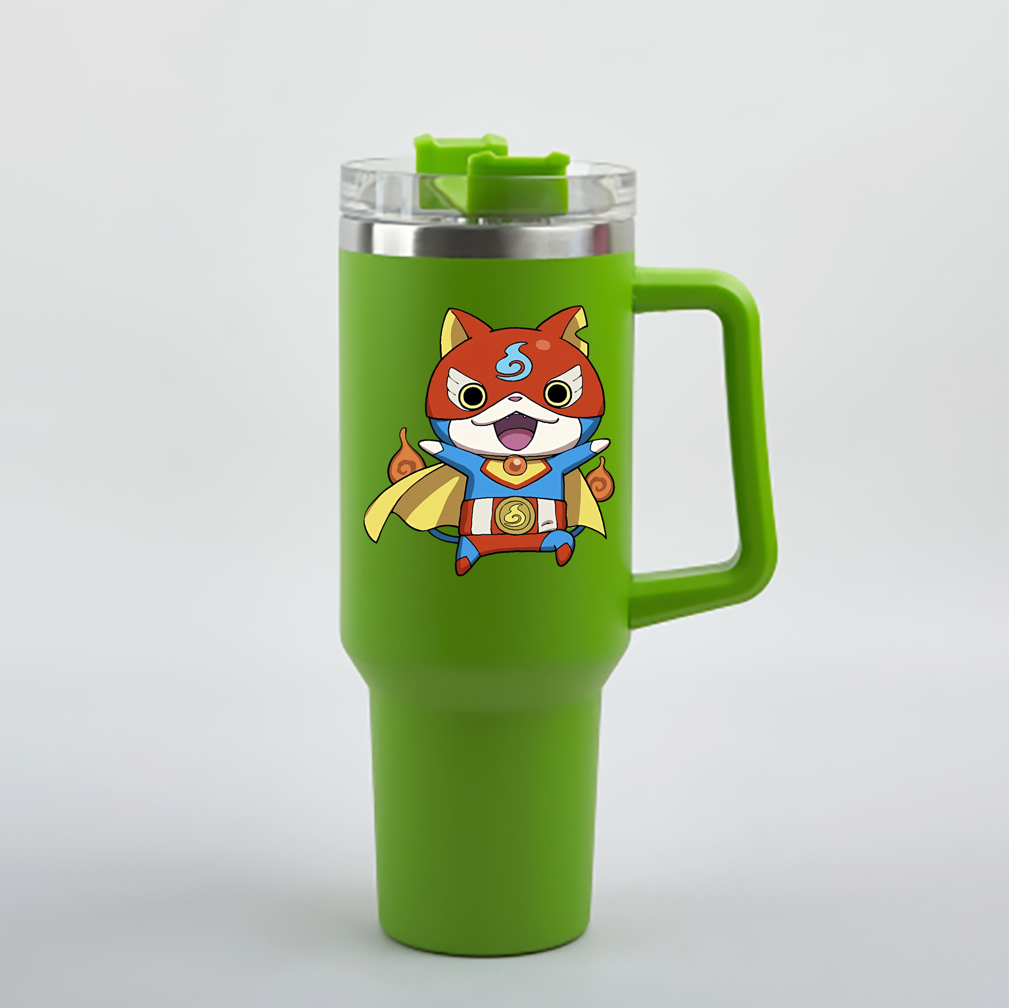 （画像用） 妖怪ウォッチ Yo-kai Watch 1200mL車用タンブラー - クリスタルステッカー（プラスチックストロー付き）